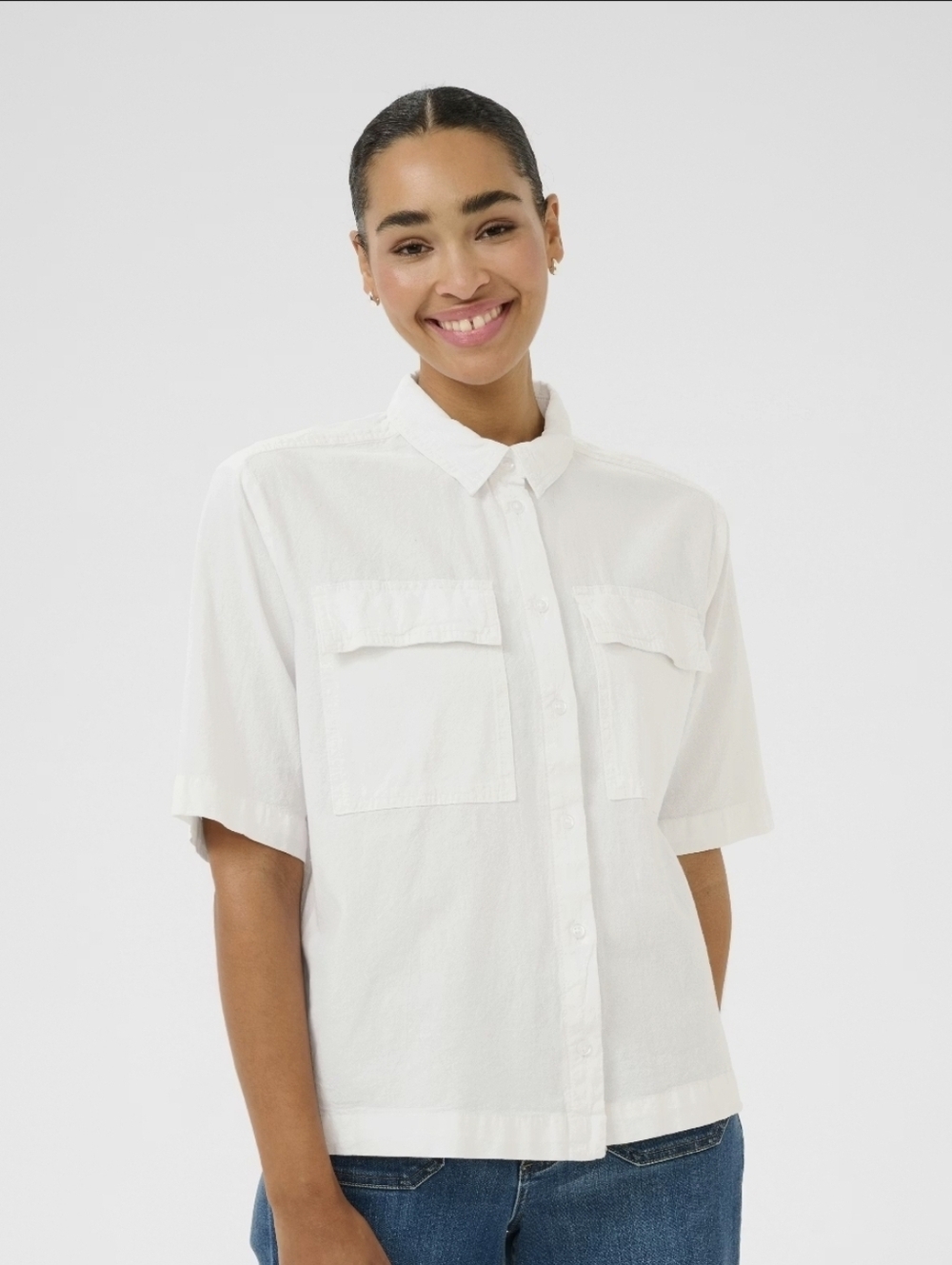 NWT Kaffe White 100% Cotton Top